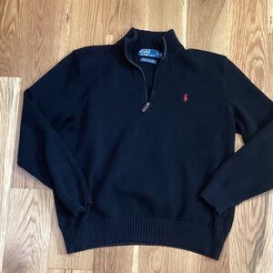 Men’s Polo by Ralph Lauren 1/4 zip Sweater, Size Large.